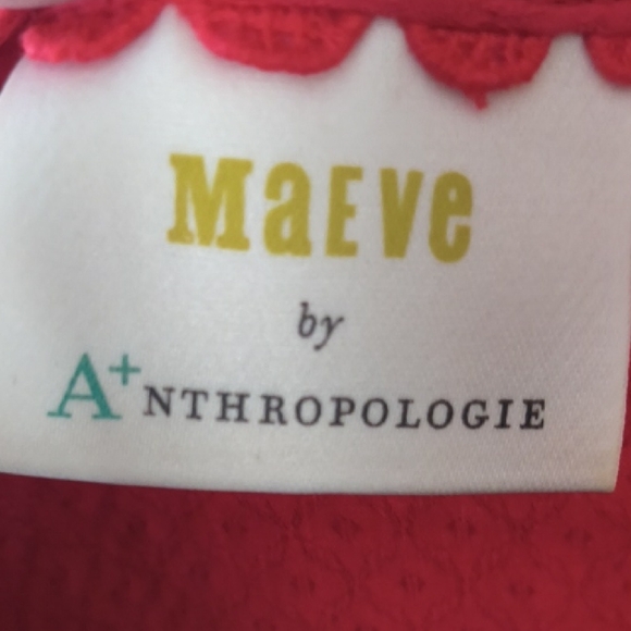 Maeve Red 3/4 Sleeve Pleated Tunic - Picture 2 of 6